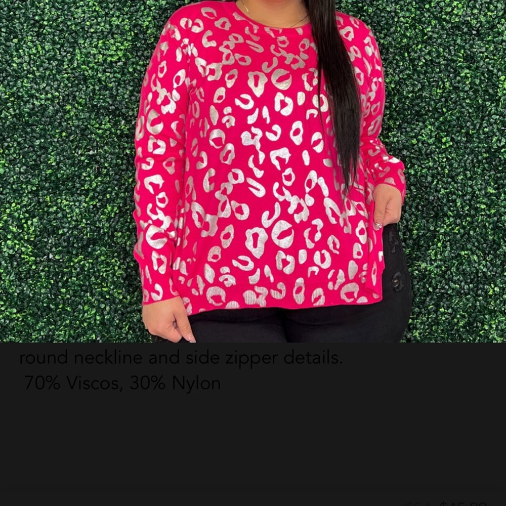 NWT 2/3x pink and silver leopard sweater Oddy